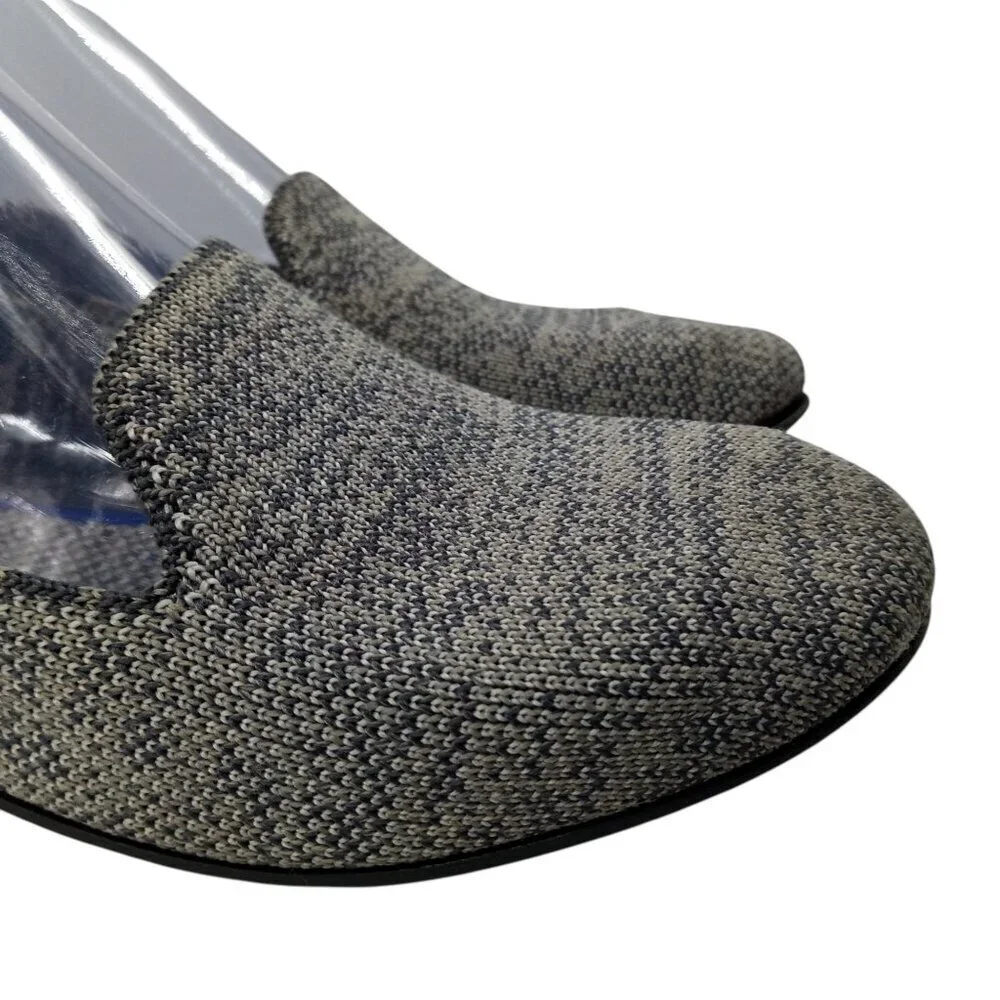 Rothys The Loafer Gray Heathered Flats Shoes Size 7.5 Round Toe Slip On Comfort